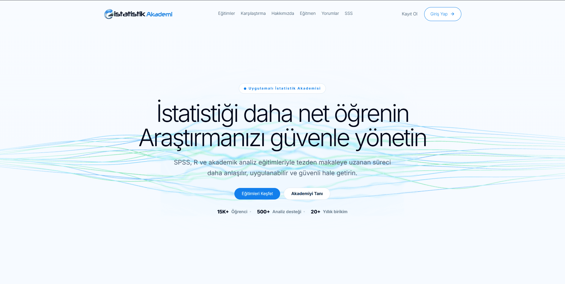 eistatistik Akademi ana sayfasının ürün ön izlemesi